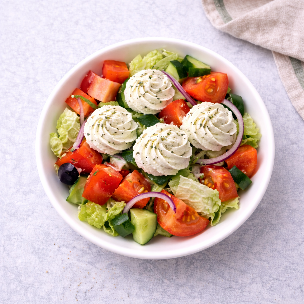 Греческий салат со сливочным сыром